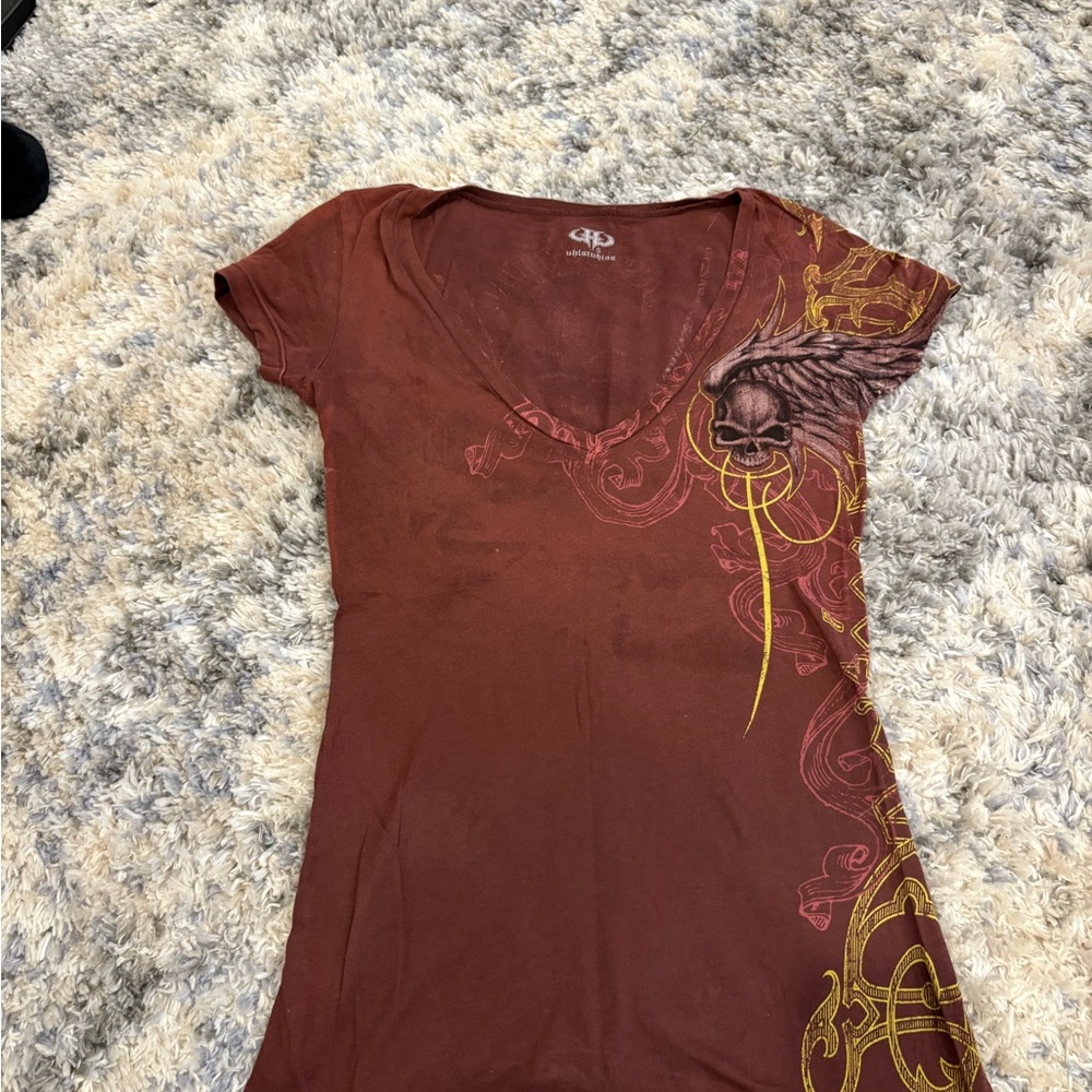 Daytona Bikeweek Women's Brown Graphic Top